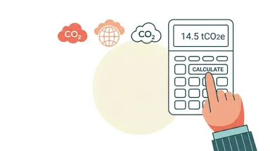 A hand pushing buttons on a carbon calculator