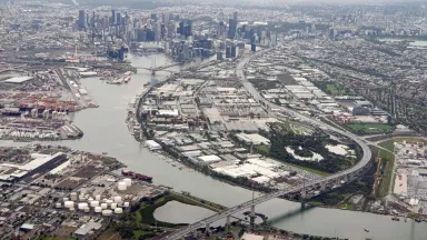 An aerial view of Fishermans Bend in 2020, image courtesy of Wikimedia Commons