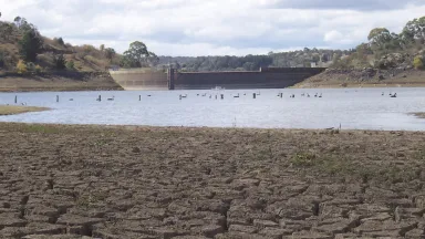The dried up basin of the dam in Orange, New South Wales